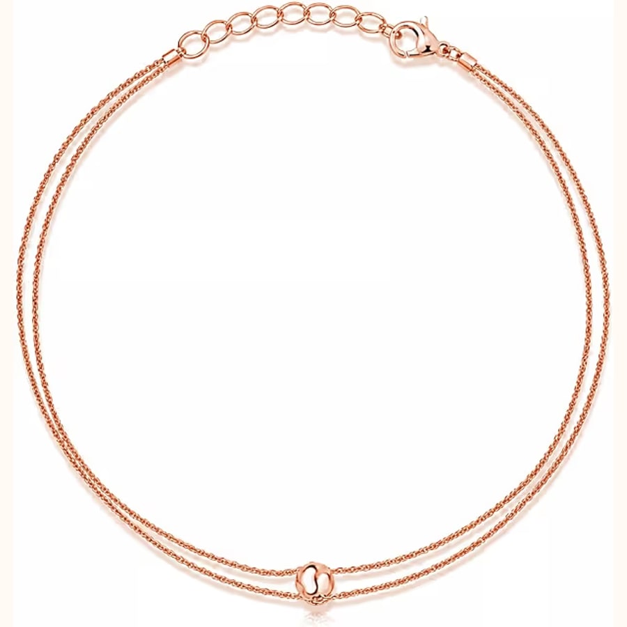 Dual Tone Anklet Style 4 925 sterling silver jewellery
