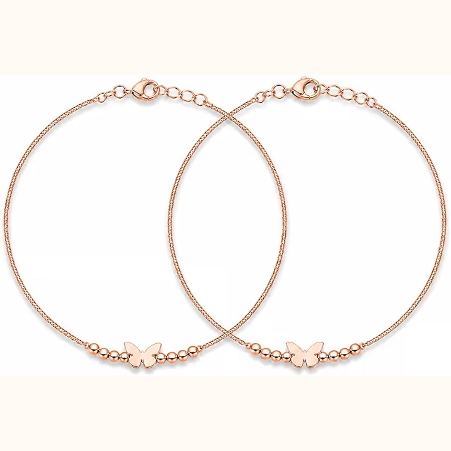 Dual Tone Anklet Style 5 925 sterling silver jewellery