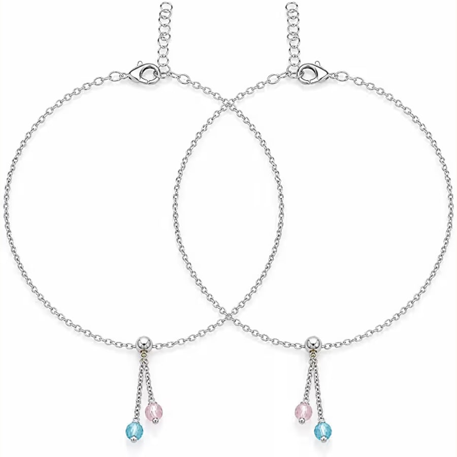Dual Tone Anklet Style 6 925 sterling silver jewellery
