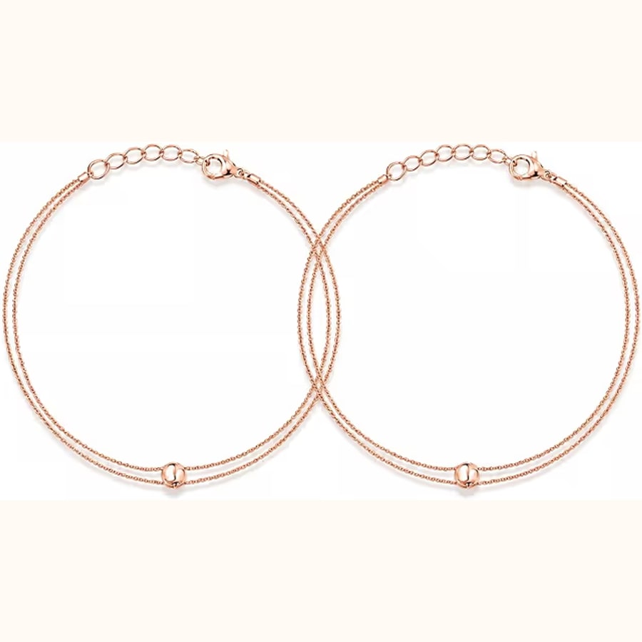 Dual Tone Anklet Style 8 925 sterling silver jewellery
