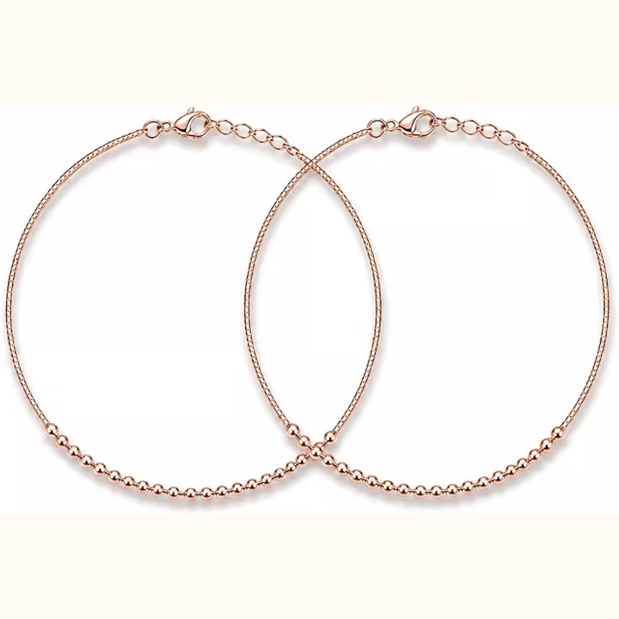 Dual Tone Anklet Style 11 925 sterling silver jewellery