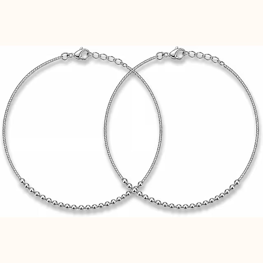 Dual Tone Anklet Style 12 925 sterling silver jewellery