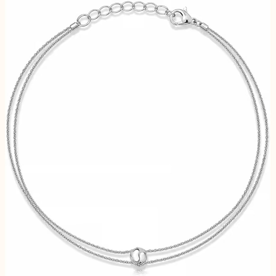 Dual Tone Anklet Style 15 925 sterling silver jewellery