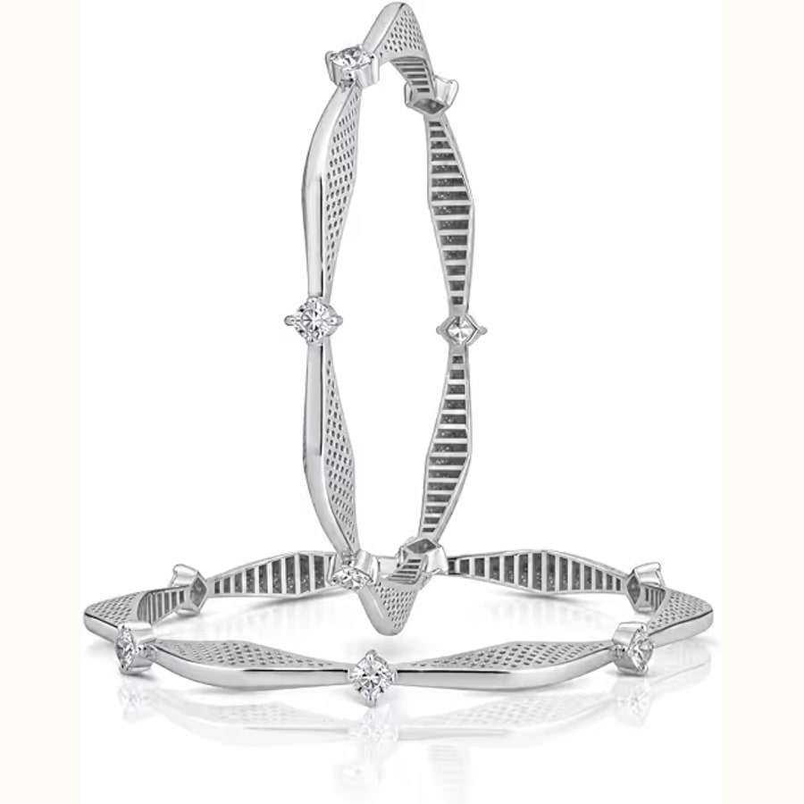 Aqua Blue Enamel Bangle Diamond Look CZ Studded Kada 925 sterling silver jewellery