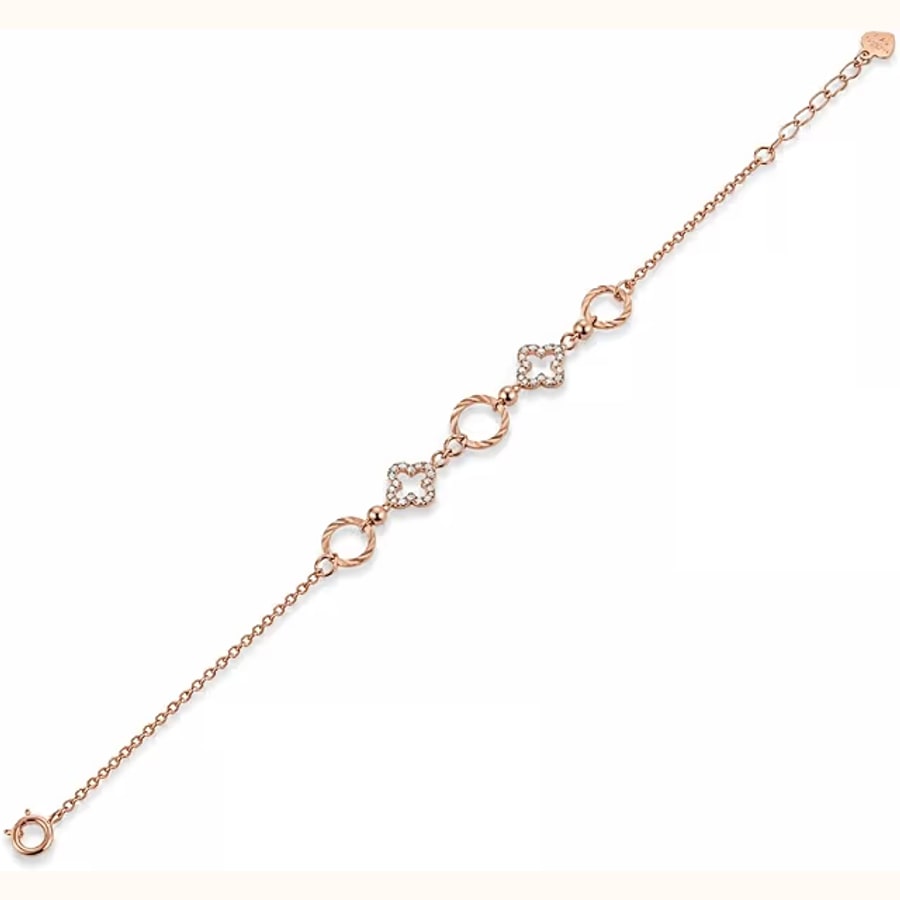 Pink Bar Star Charm Bracelet Style 2 925 sterling silver jewellery