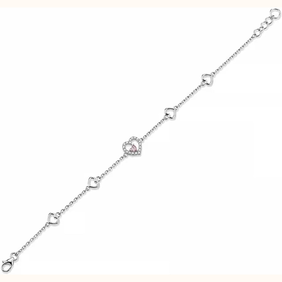 Pink Bar Star Charm Bracelet Style 6 925 sterling silver jewellery