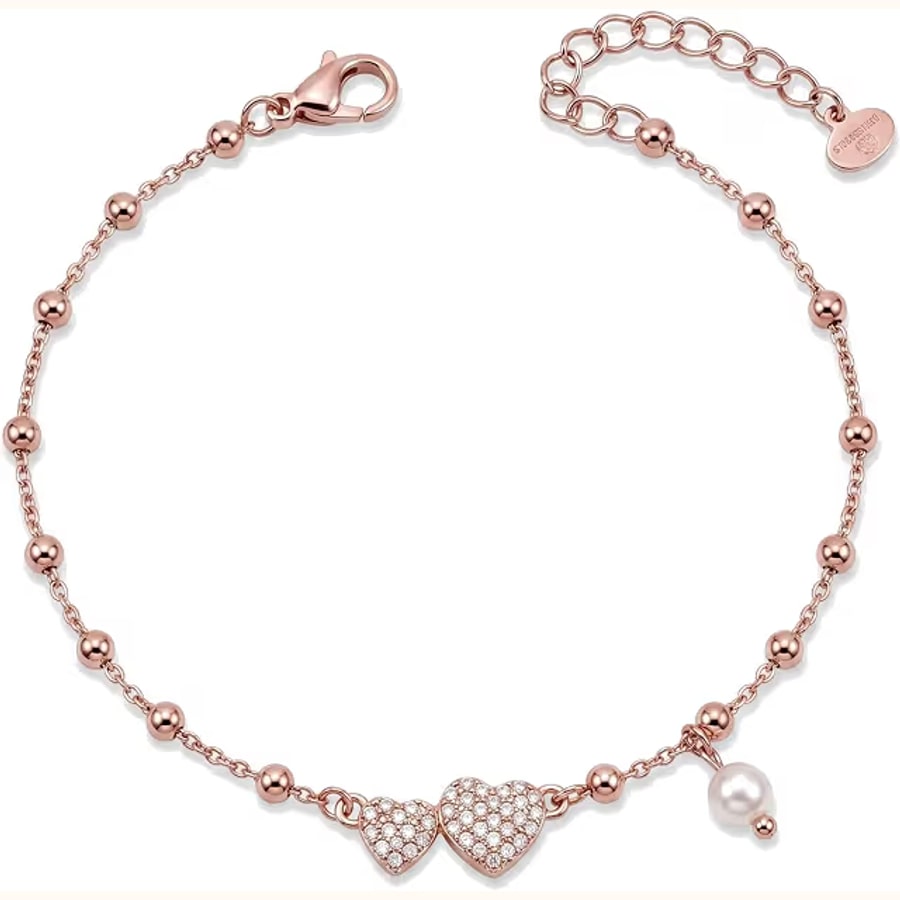 Pink Bar Star Charm Bracelet Style 12 925 sterling silver jewellery