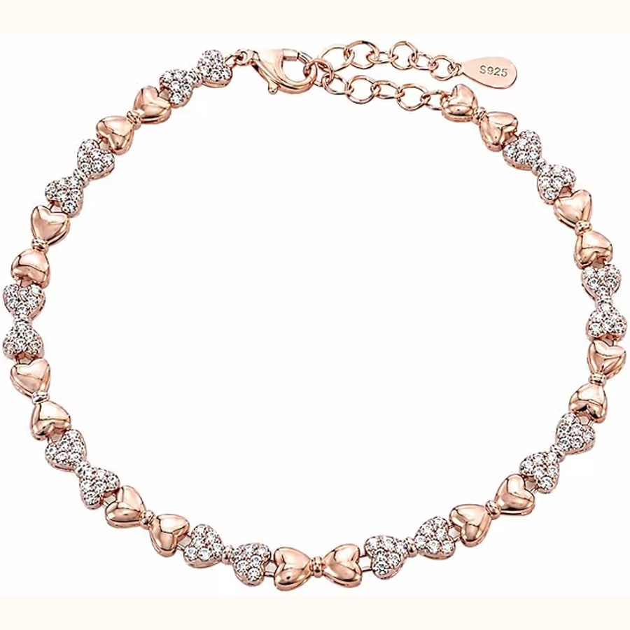 Rose Gold Bow Tie CZ Bracelet 925 sterling silver jewellery