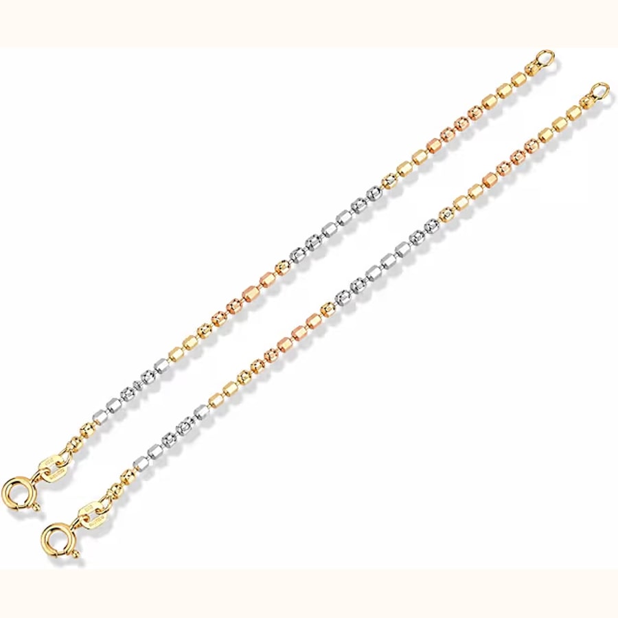 White Stone Beaded Bracelet Pair Style 3 925 sterling silver jewellery