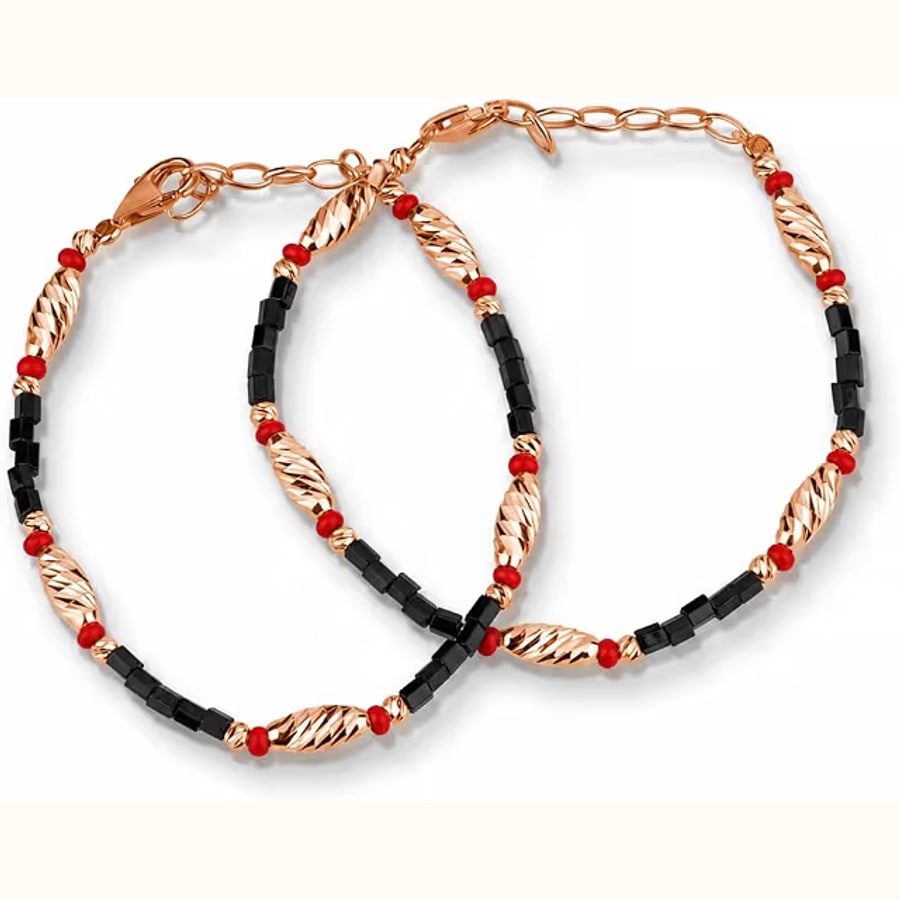 White Stone Beaded Bracelet Pair Style 11 925 sterling silver jewellery