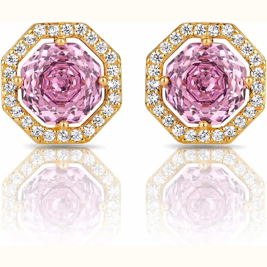 Luxury Dual Tone CZ Earrings Style 7 925 sterling silver jewellery