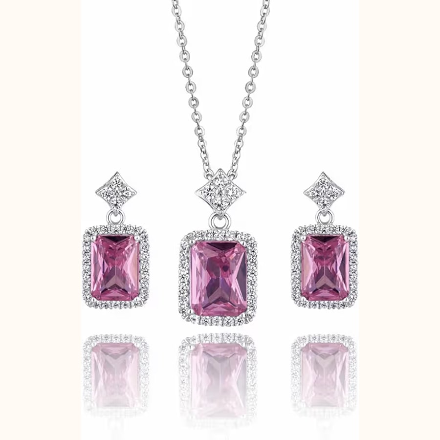Azure Blue Stone Pendant Set Style 3 925 sterling silver jewellery