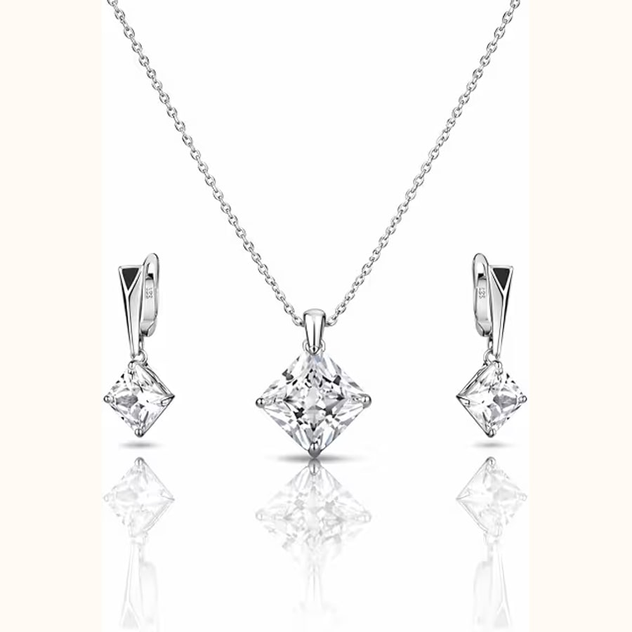 Azure Blue Stone Pendant Set Style 4 925 sterling silver jewellery