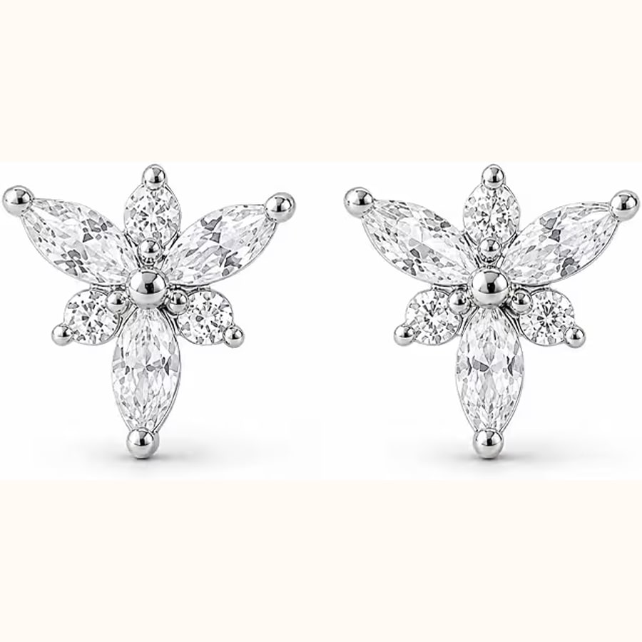 Floral Stud Earrings 925 sterling silver jewellery