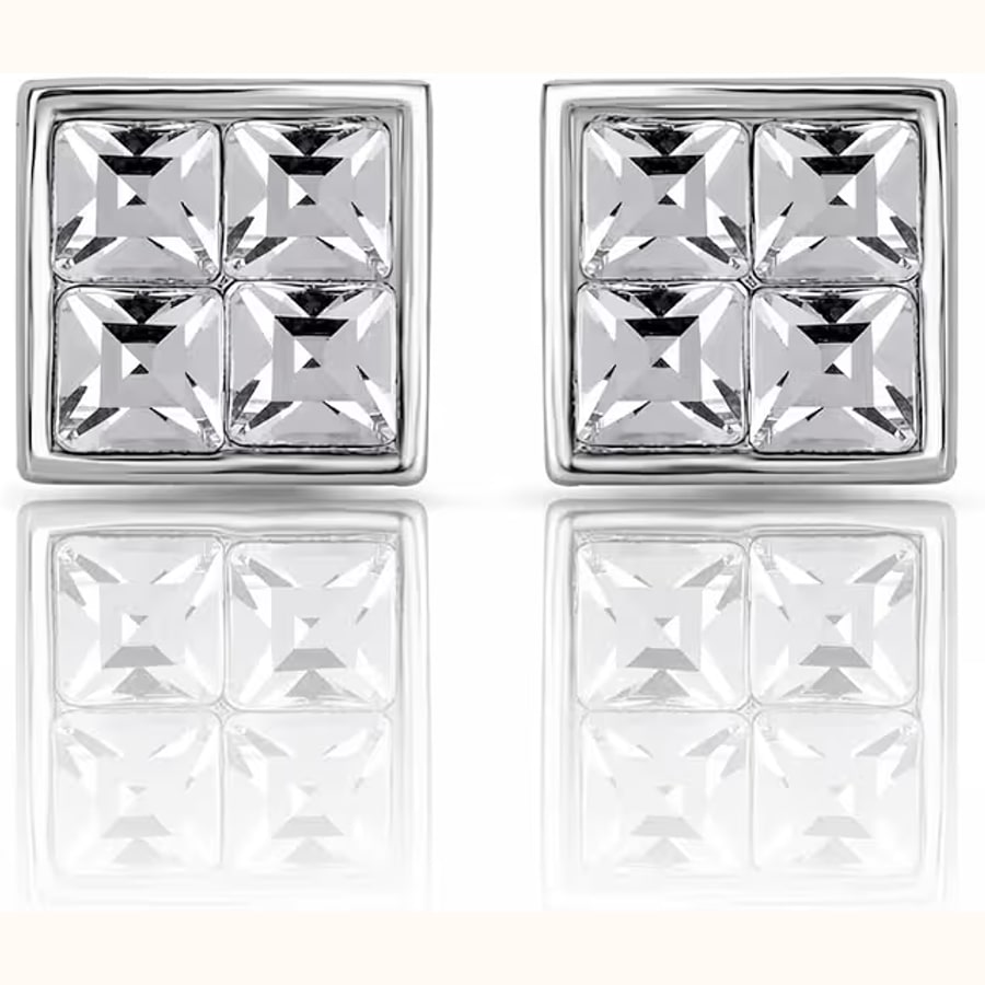 Dual Tone CZ Earrings 925 sterling silver jewellery