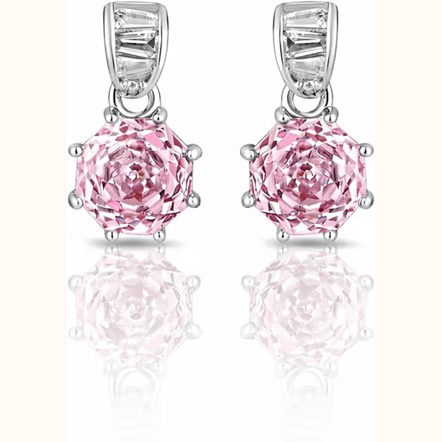 Dual Tone CZ Earrings Style 3 925 sterling silver jewellery
