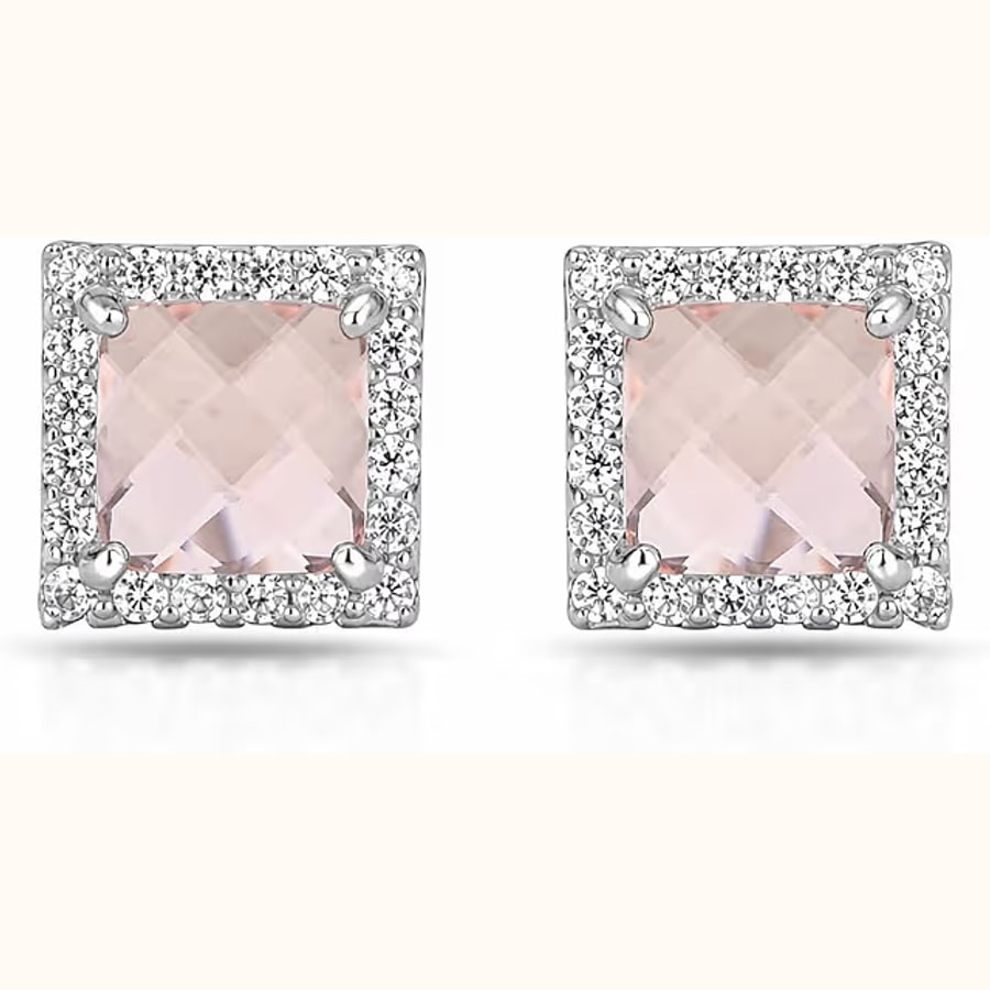 Dual Tone CZ Earrings Style 10 925 sterling silver jewellery