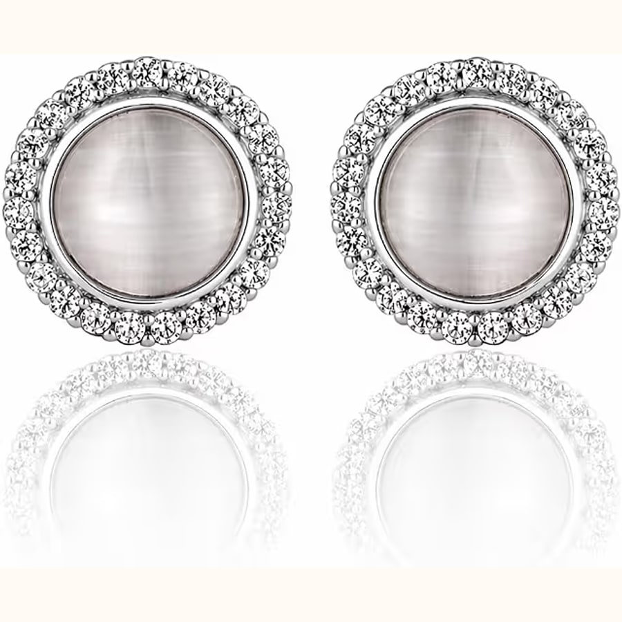 Dual Tone CZ Earrings Style 13 925 sterling silver jewellery