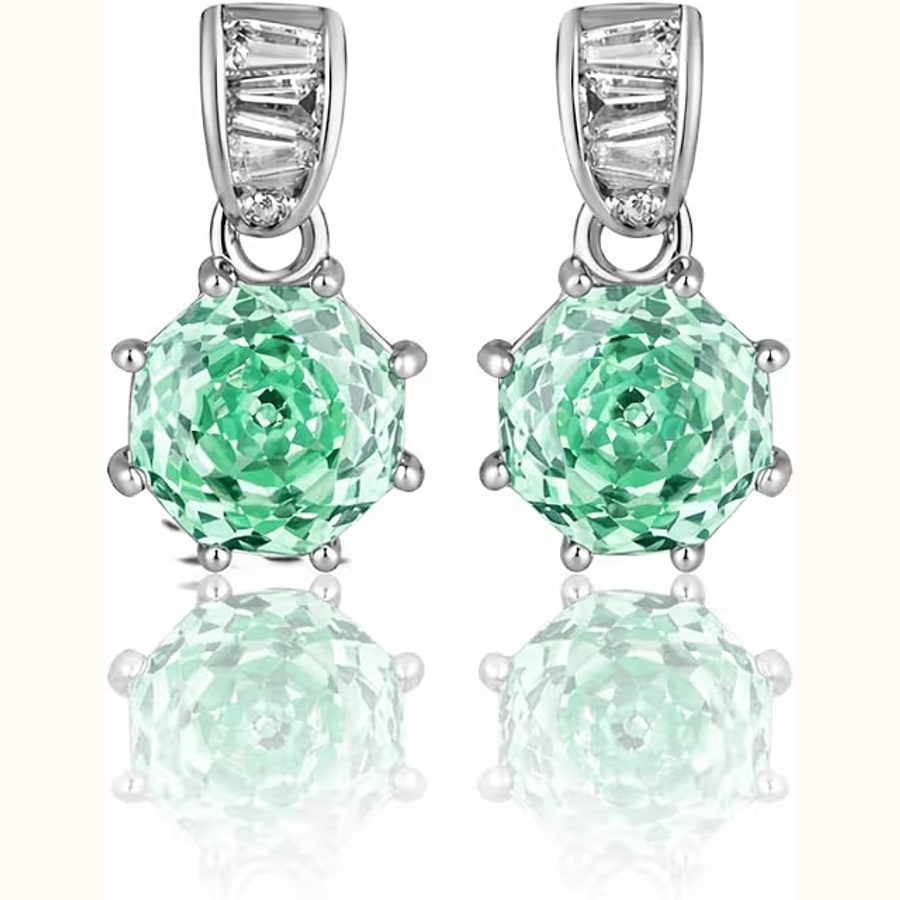 Dual Tone CZ Earrings Style 17 925 sterling silver jewellery