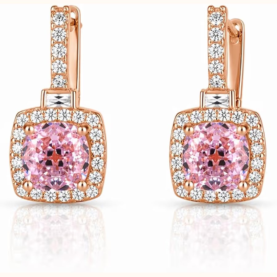 Dual Tone CZ Earrings Style 18 925 sterling silver jewellery