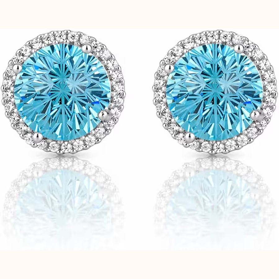 Dual Tone CZ Earrings Style 19 925 sterling silver jewellery