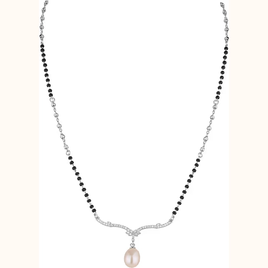 Dual Tone Mangalsutra Style 10 925 sterling silver jewellery
