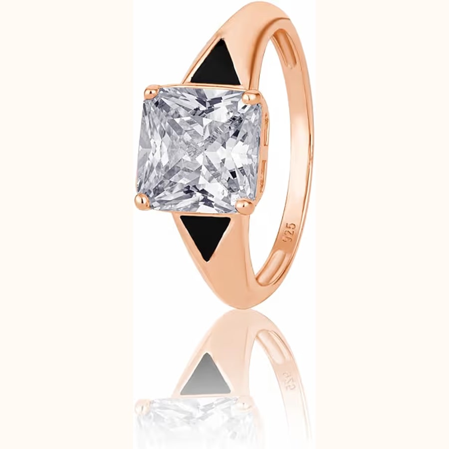 Trillion Cut Stone Look Ring 925 sterling silver jewellery
