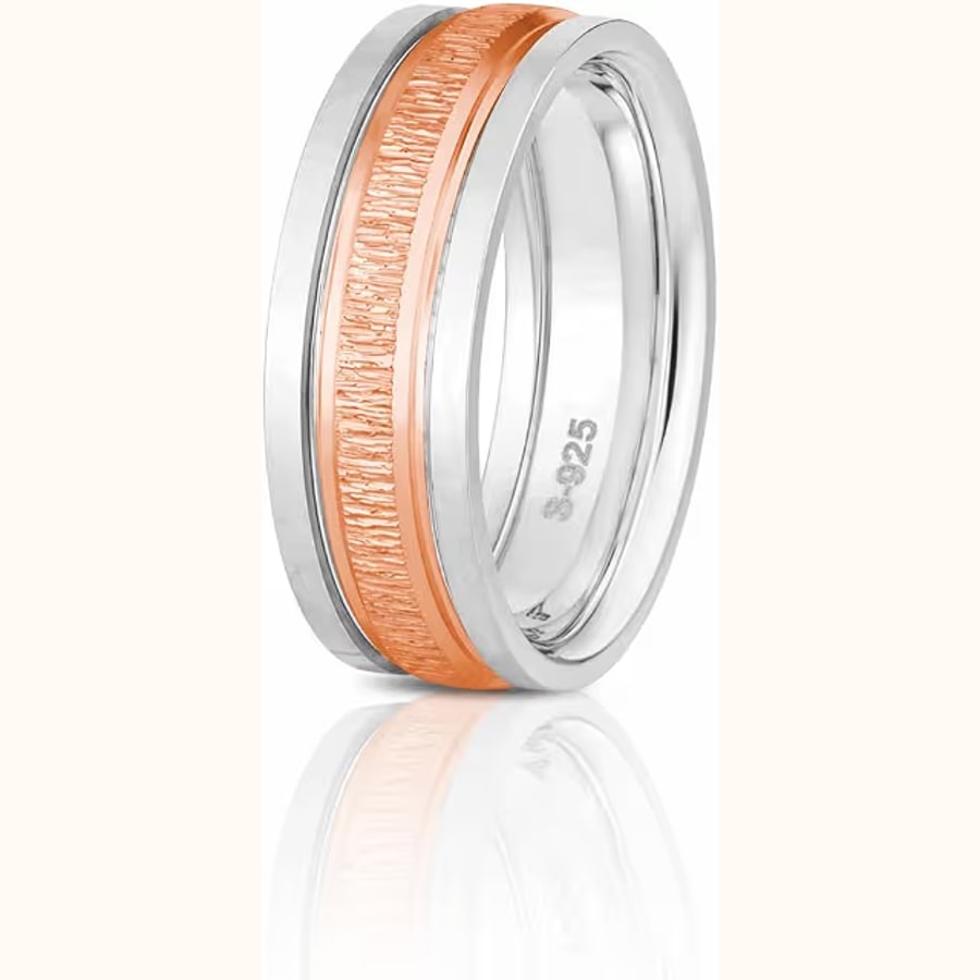 Luxe Dual Tone Ring Style 2 925 sterling silver jewellery