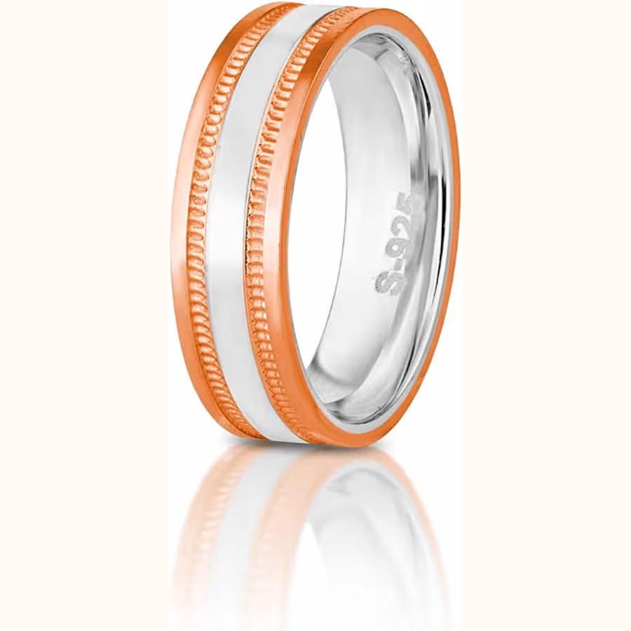 Luxe Dual Tone Ring Style 10 925 sterling silver jewellery