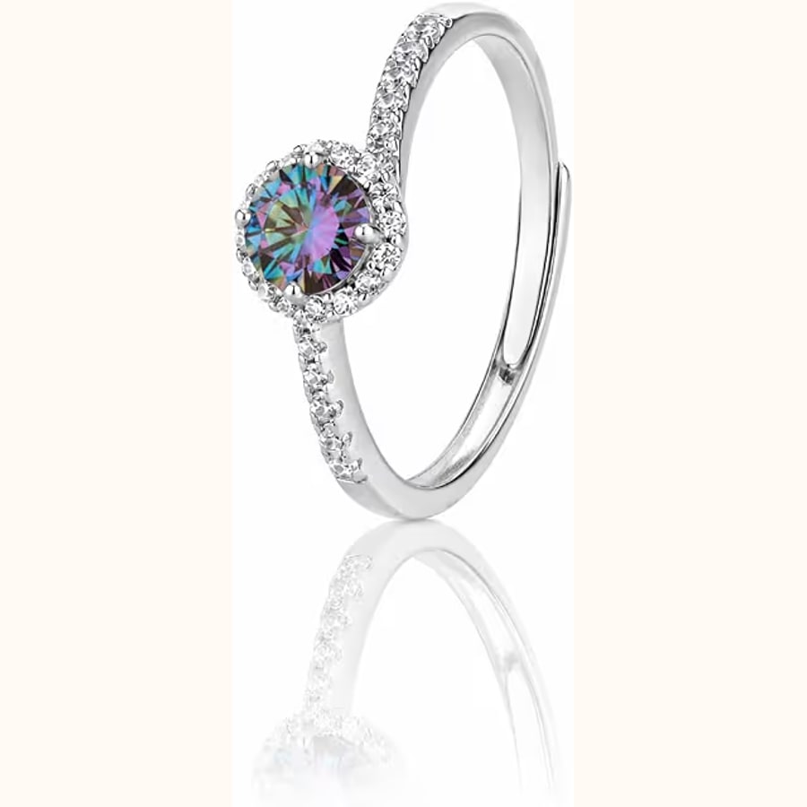 Pink Cushion Cut CZ Ring Crystal Ring Adjustable Style 2 925 sterling silver jewellery