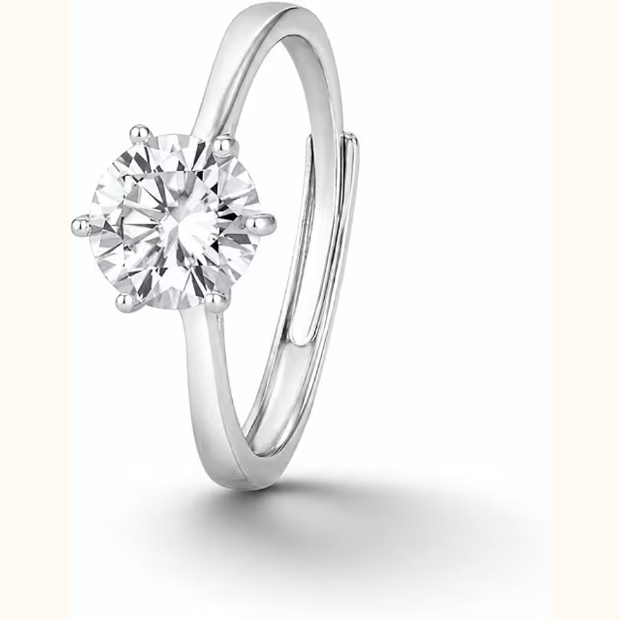 Pink Cushion Cut CZ Ring Crystal Ring Adjustable Style 6 925 sterling silver jewellery