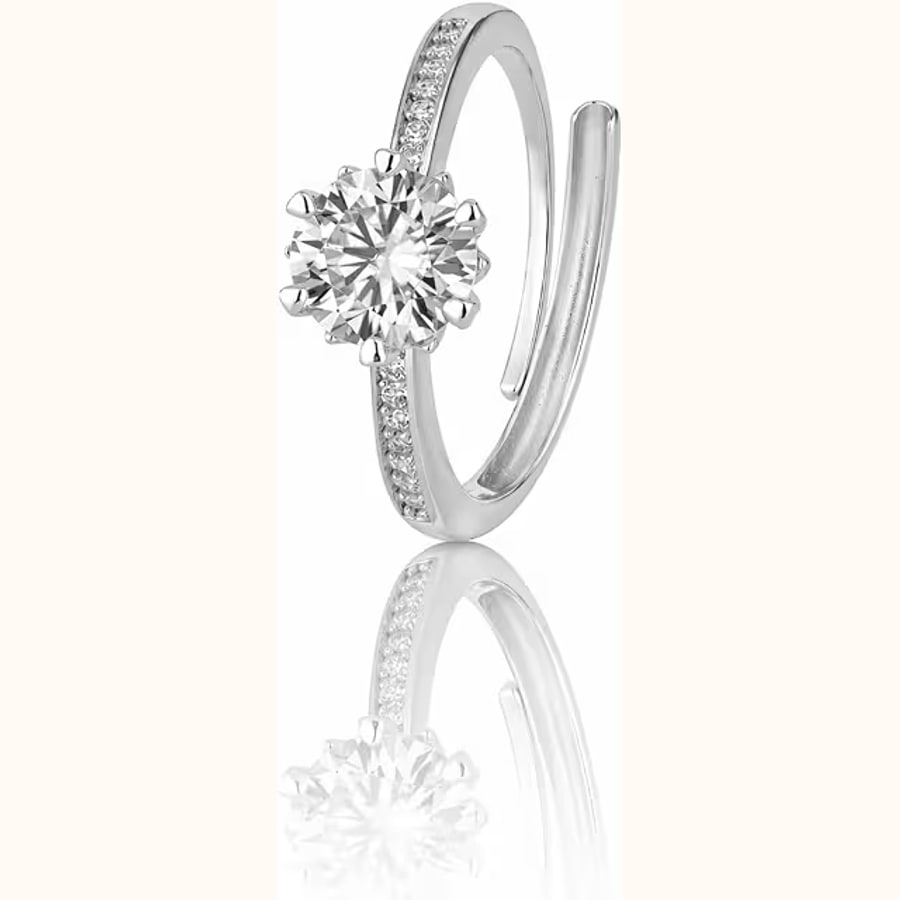 Pink Cushion Cut CZ Ring Crystal Ring Adjustable Style 11 925 sterling silver jewellery