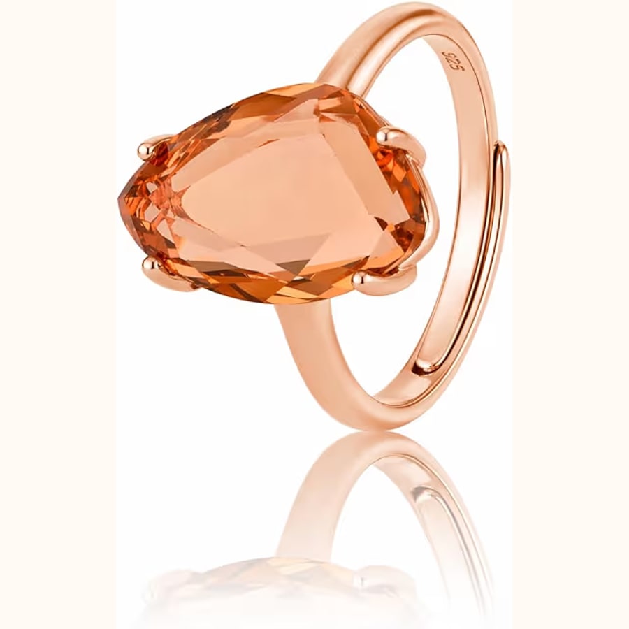 Pink Cushion Cut CZ Ring Crystal Ring Adjustable Style 13 925 sterling silver jewellery