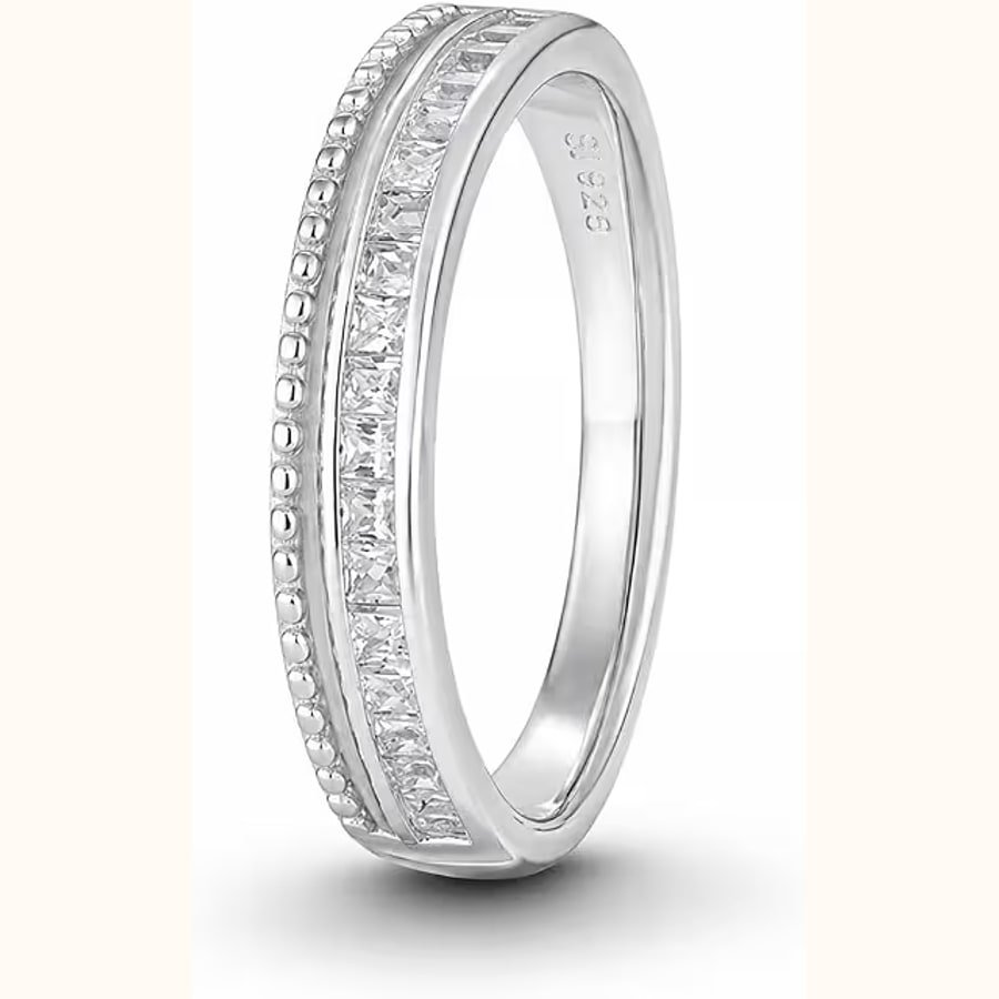 White Oval CZ Adjustable Ring Sparkling CZ Solitaire Ring 925 sterling silver jewellery