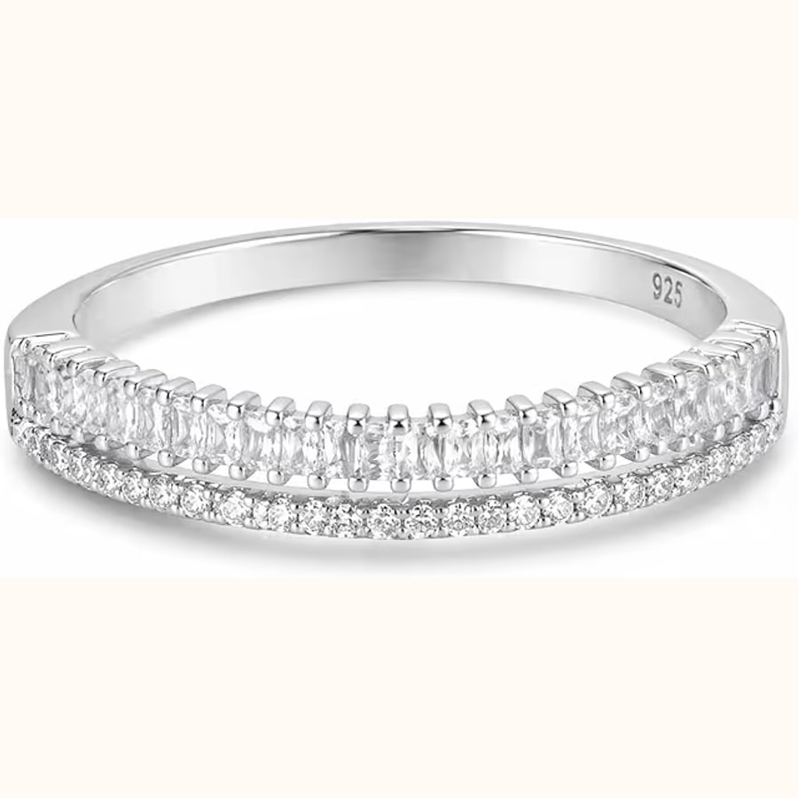White Oval CZ Adjustable Ring Sparkling CZ Solitaire Ring Style 4 925 sterling silver jewellery