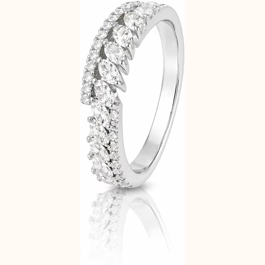 White Oval CZ Adjustable Ring Sparkling CZ Solitaire Ring Style 6 925 sterling silver jewellery
