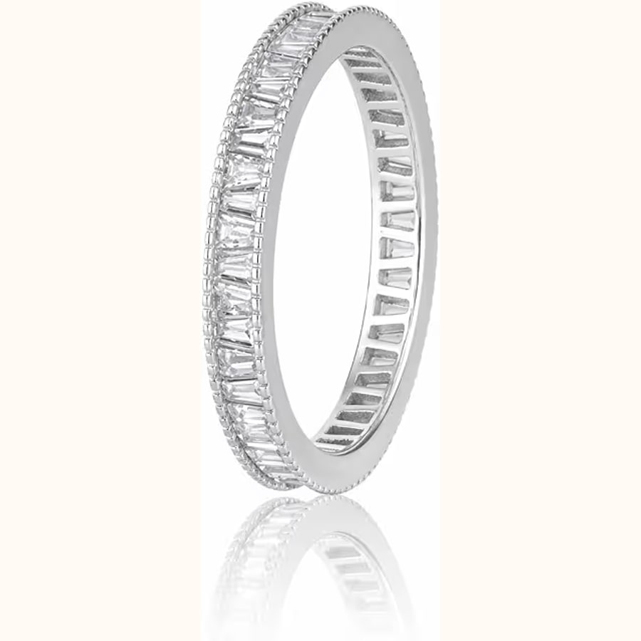 White Oval CZ Adjustable Ring Sparkling CZ Solitaire Ring Style 8 925 sterling silver jewellery
