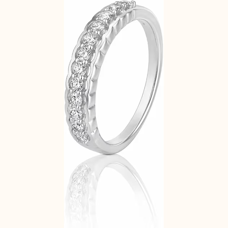 White Oval CZ Adjustable Ring Sparkling CZ Solitaire Ring Style 12 925 sterling silver jewellery