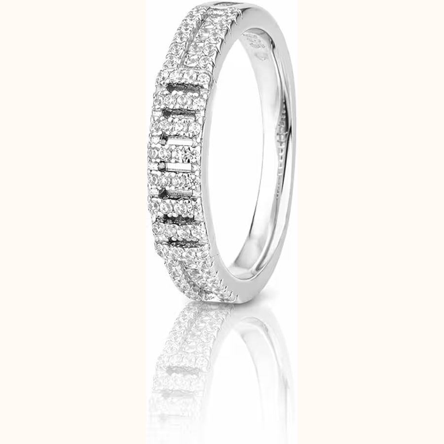 White Oval CZ Adjustable Ring Sparkling CZ Solitaire Ring Style 14 925 sterling silver jewellery
