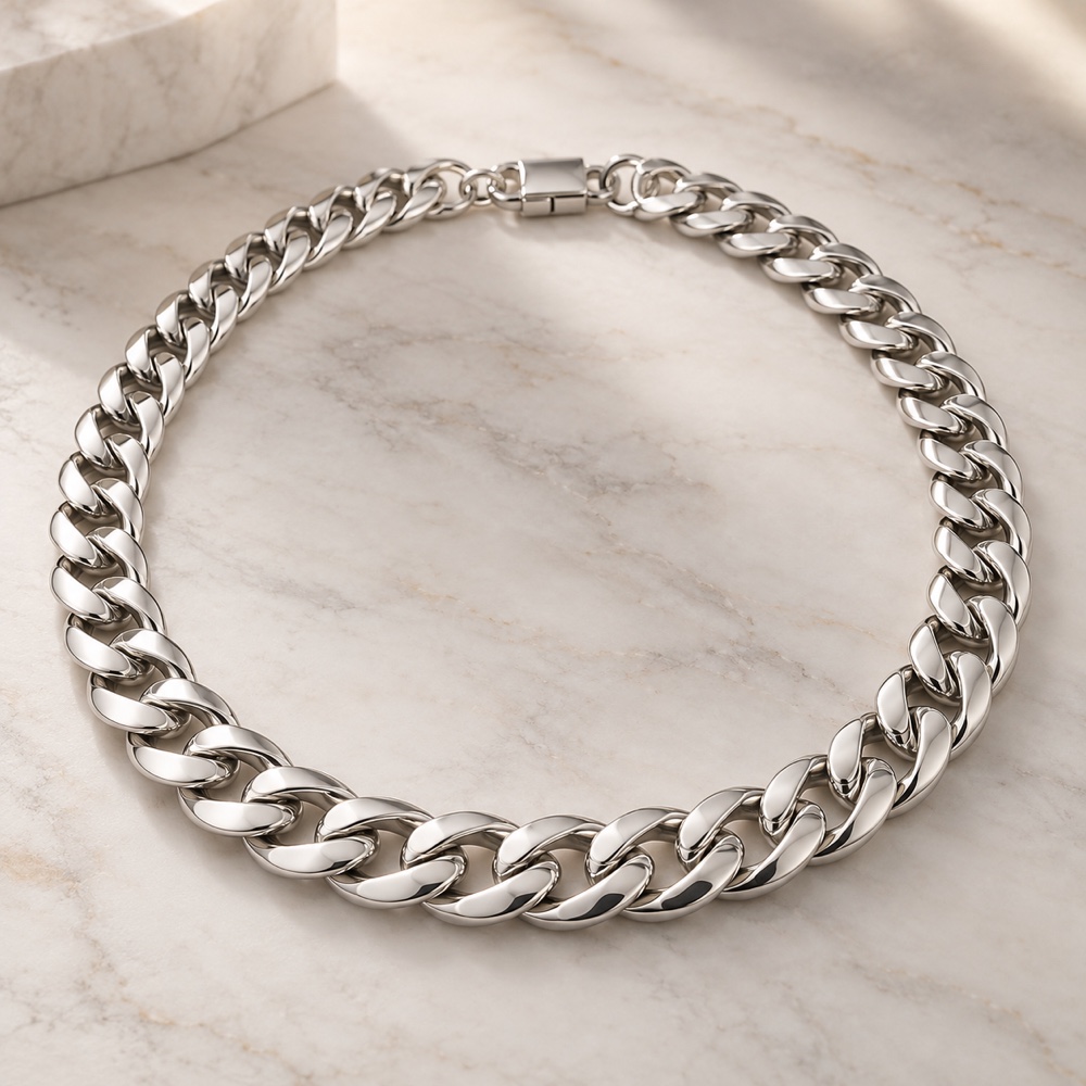 Men silver chain sample product